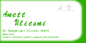 anett ulicsni business card